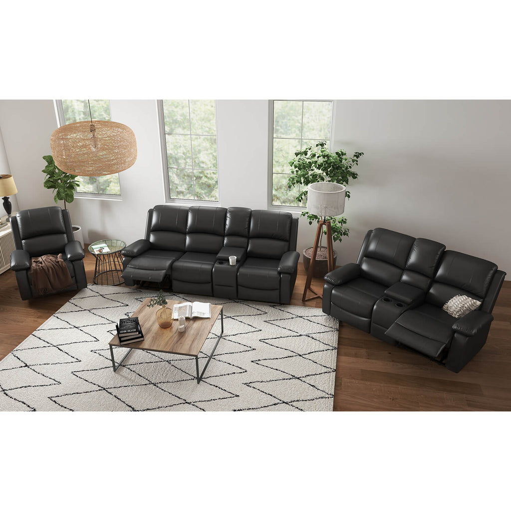 Homall 3-Piece Reclining Theater Seating Set - PU Leather-based Loveseat and Armchair for Residing Room