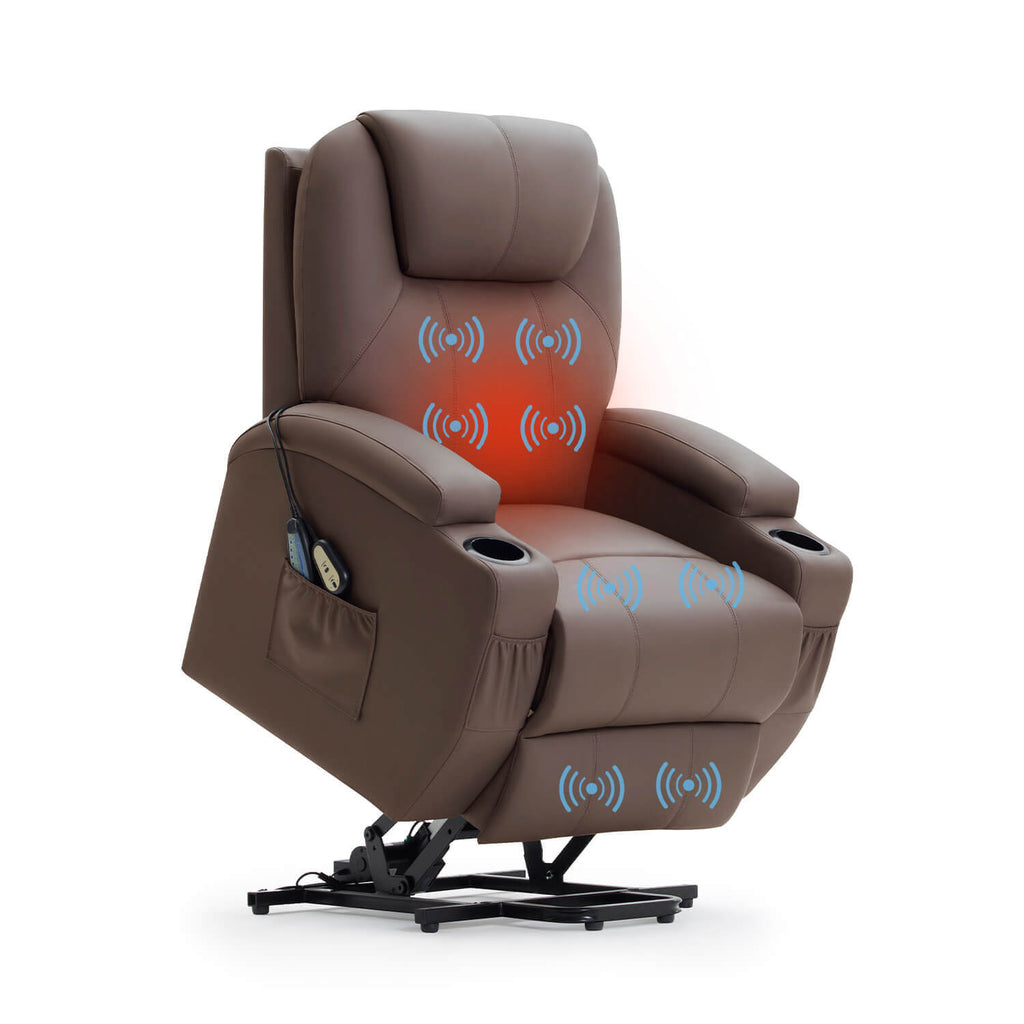 Homall Energy Raise Recliner with Therapeutic massage - PU Leather-based Raise Help Chair for Seniors