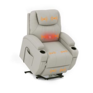 Leathaire Version Homall Energy Carry Cloth Recliner for Seniors with Therapeutic massage and Heating Options, Consists of Illuminated USB Hand Controller