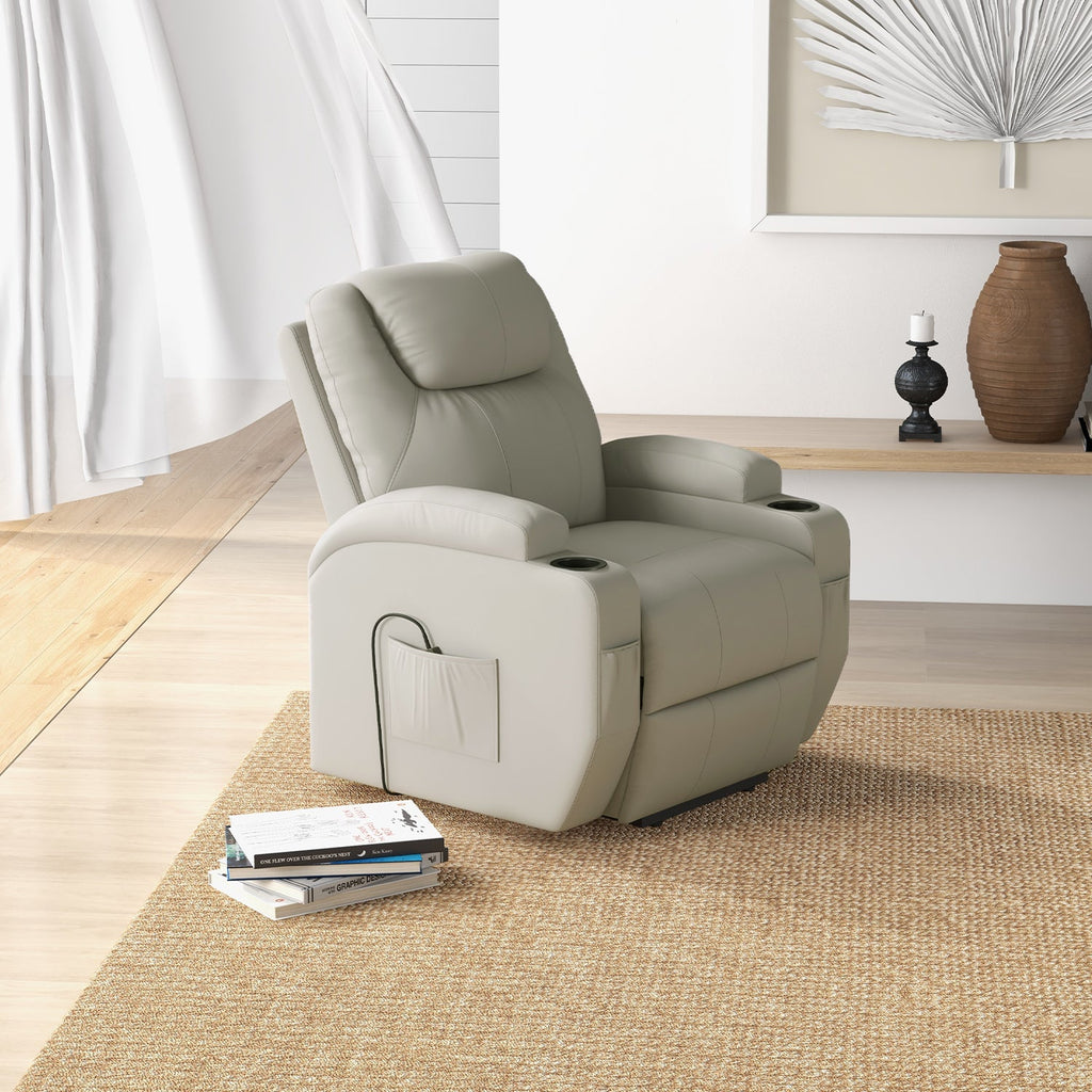 Leathaire Version Homall Energy Carry Cloth Recliner for Seniors with Therapeutic massage and Heating Options, Consists of Illuminated USB Hand Controller